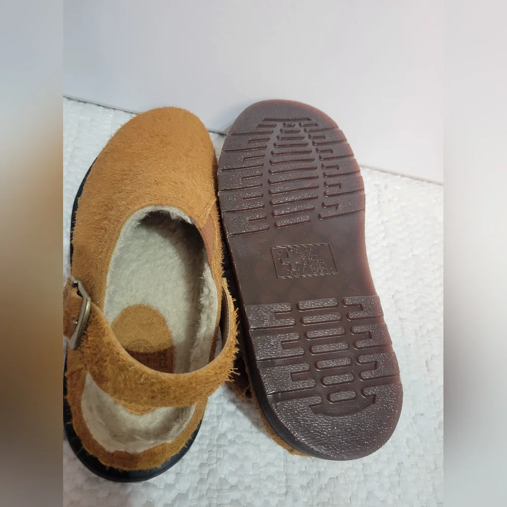 Nwob Dr. Martens Shearling Slingback Mules 10 Brown - Picture 6 of 7
